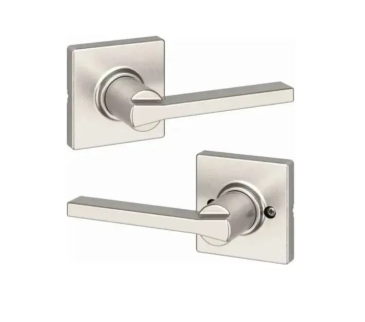 Kwikset Casey Lever With Square Rosette in Satin Nickel finish