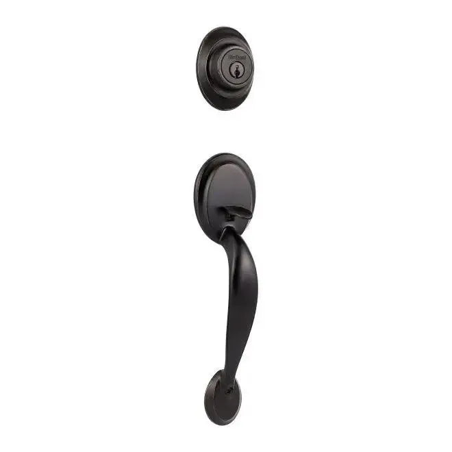 Kwikset Dakota Exterior Handleset With SmartKey - Interior Trim Sold Separately in Venetian Bronze finish
