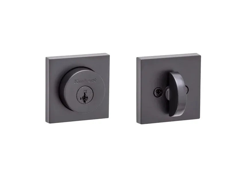 Kwikset Halifax Square Rosette Single Cylinder Deadbolt With SmartKey