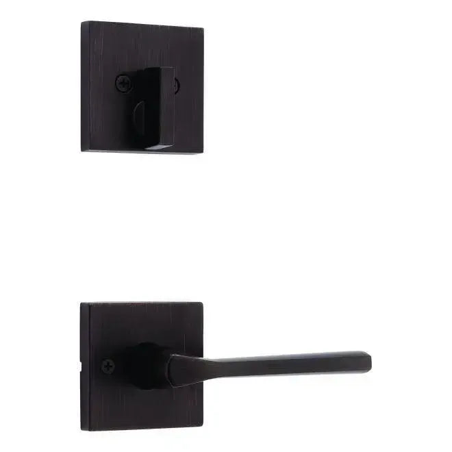 KwiksetKwikset Lisbon Lever and Deadbolt Interior Pack with Square Rosette - Exterior Trim Sold Separately in