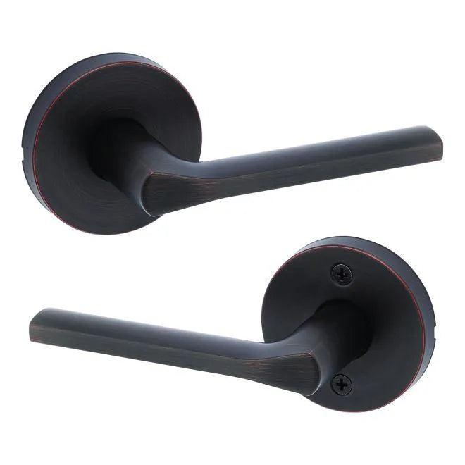 Kwikset Lisbon Lever with Round Rosette Venetian Bronze