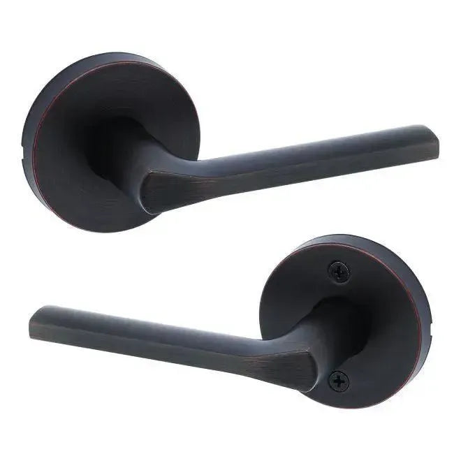 Kwikset Lisbon Lever with Round Rosette in Venetian Bronze finish