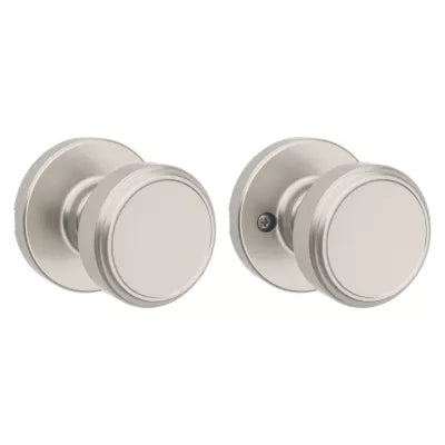 Kwikset Maven Knob with Round Rosette Satin Nickel