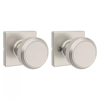 Kwikset Maven Knob with Square Rosette Satin Nickel