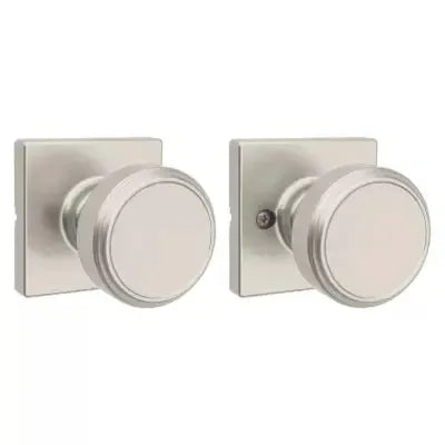 Kwikset Maven Knob with Square Rosette in Satin Nickel finish