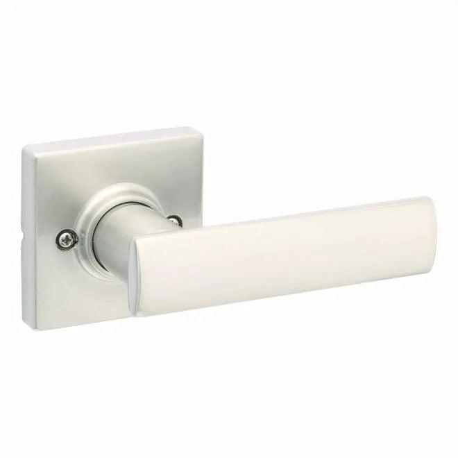 Kwikset Breton Lever Half Dummy With Square Rosette in Satin Nickel finish