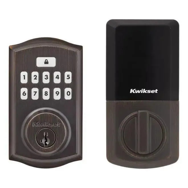 Kwikset Traditional SmartCode Keypad Electronic Deadbolt SmartKey Venetian Bronze