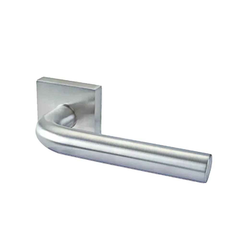 Linnea L03 Lever with Square Rosette Satin Stainless Steel