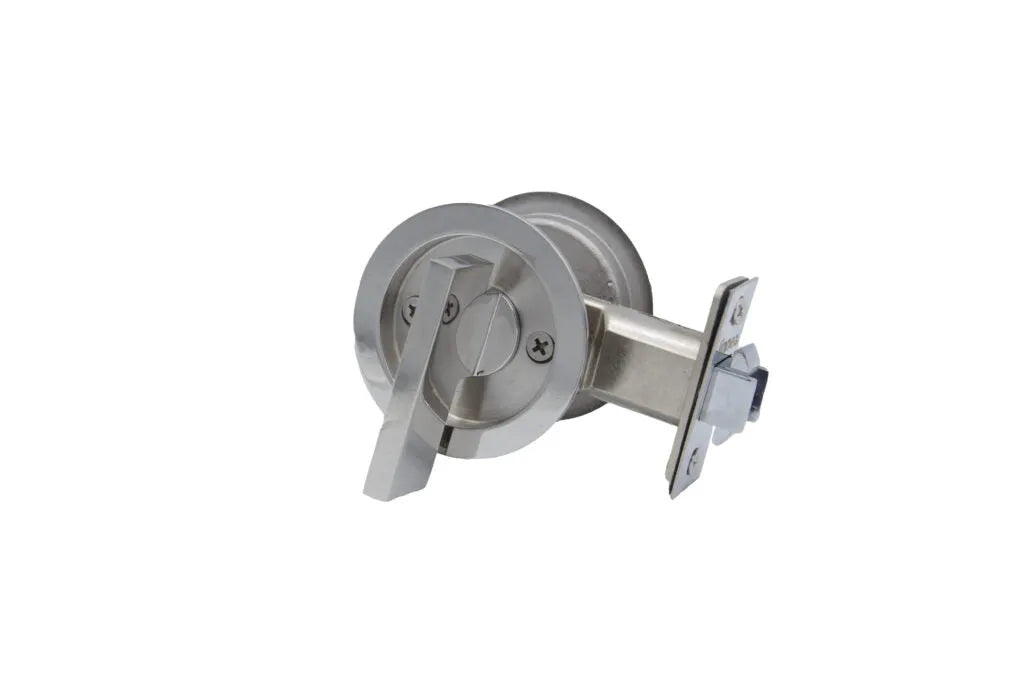 Linnea PL66R Pocket Door Hardware Set ADA Compliant in Satin Stainless Steel finish