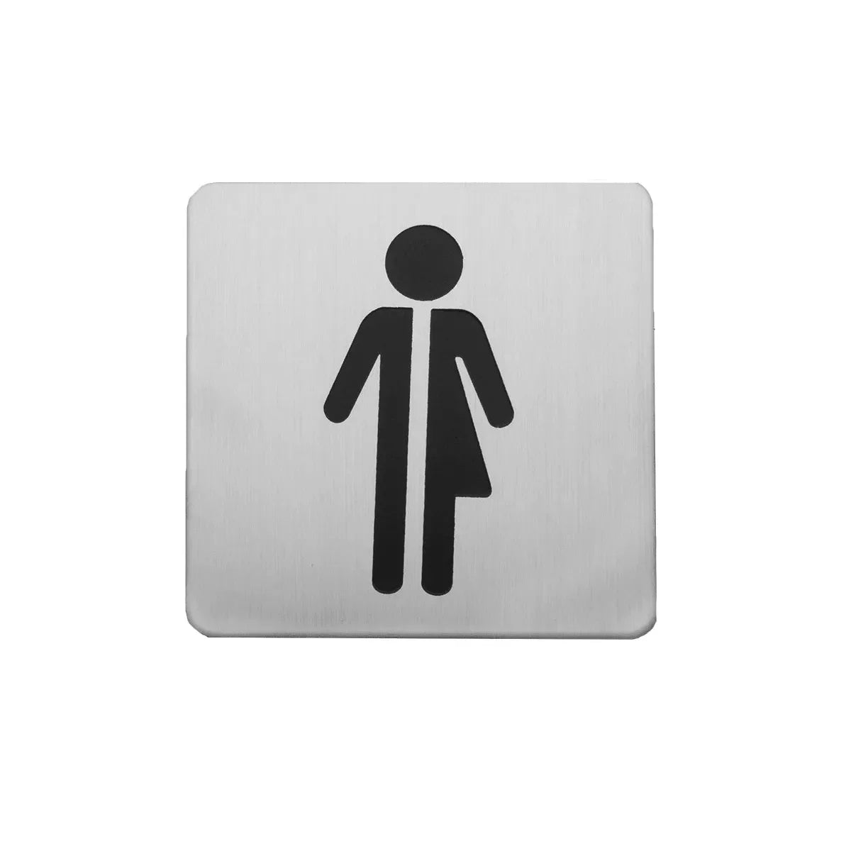 Linnea Square Unisex Restroom Sign Satin Stainless Steel