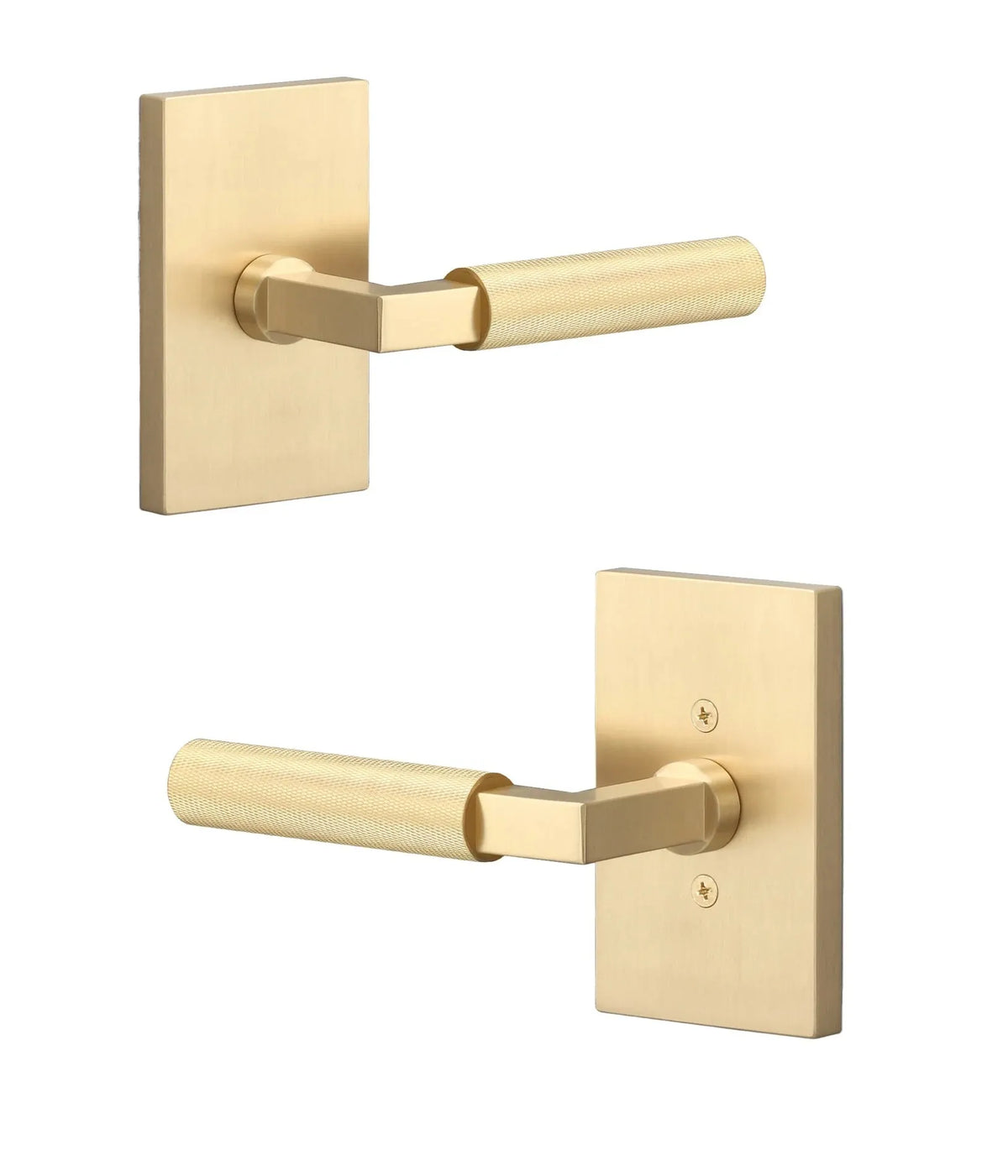 Ridgecrest Levanto Lever with Knurled Grip in Satin Brass finish