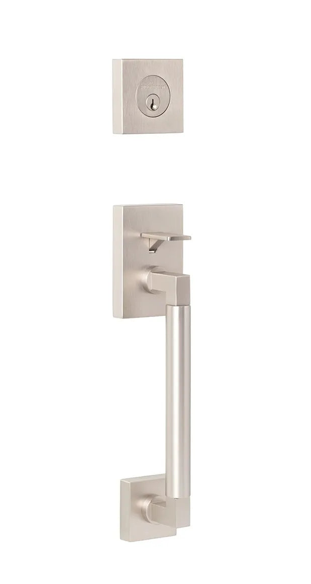 Ridgecrest Roma Handleset with Smooth Grip-Exterior Trim Only in Satin Nickel finish
