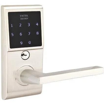 Emtek EMTouch Electronic Touchscreen Keypad Leverset with Helios Lever Satin Nickel