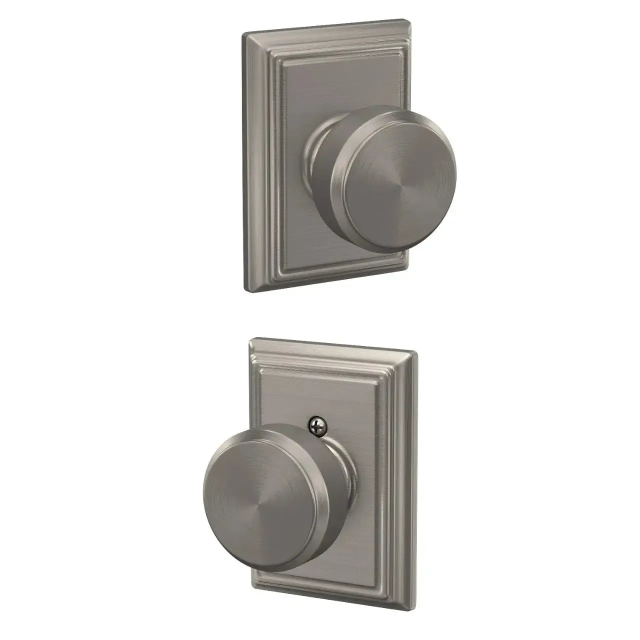 Schlage Bowery Knob with Addison Rosette in Satin Nickel finish