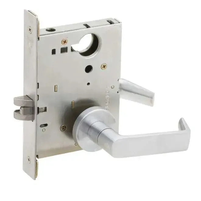 Schlage Commercial Passage Latch Mortise Lock With 06 Lever and A Rosette Satin Chrome