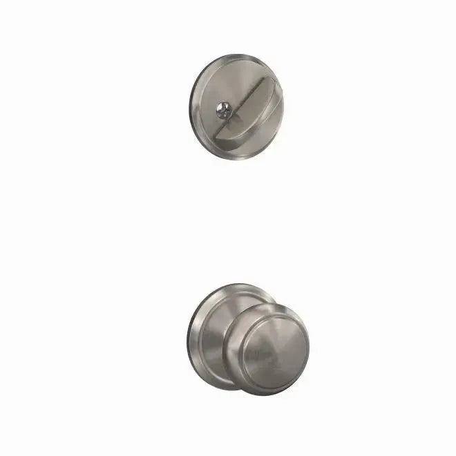 Schlage Custom Andover Knob With Alden Rosette Interior Active Trim - Exterior Handleset Sold Separately Satin Nickel
