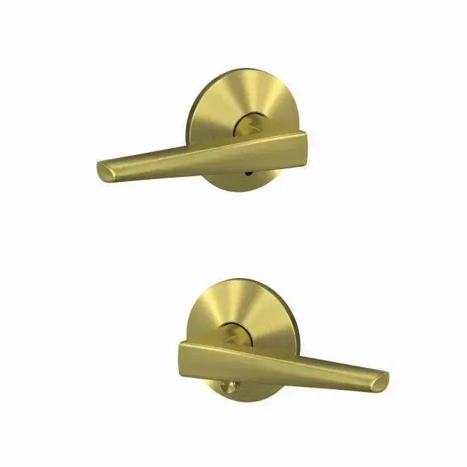 Schlage Custom Eller Lever with Kinsler Rosette in Satin Brass finish