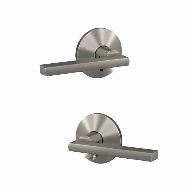 Schlage Custom Latitude Lever with Kinsler Rosette in Satin Nickel finish