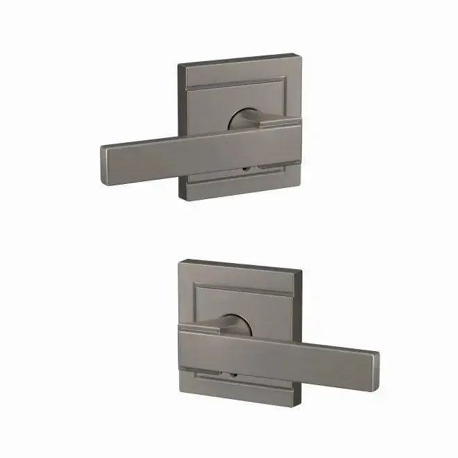 Schlage Custom Northbrook Lever With Upland Rosette Non Turning Double Dummy Pair Satin Nickel