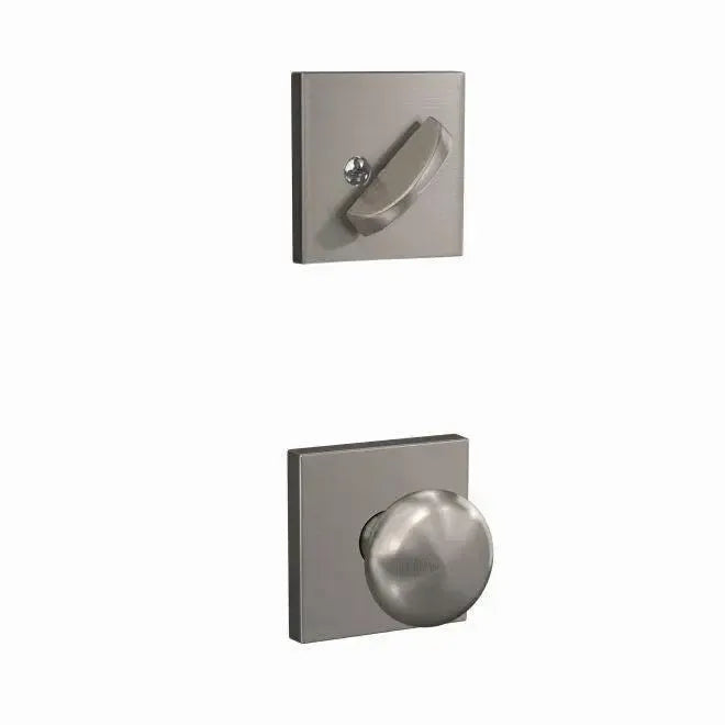 Schlage Custom Plymouth Knob With Collins Rosette Interior Active Trim - Exterior Handleset Sold Separately Satin Nickel