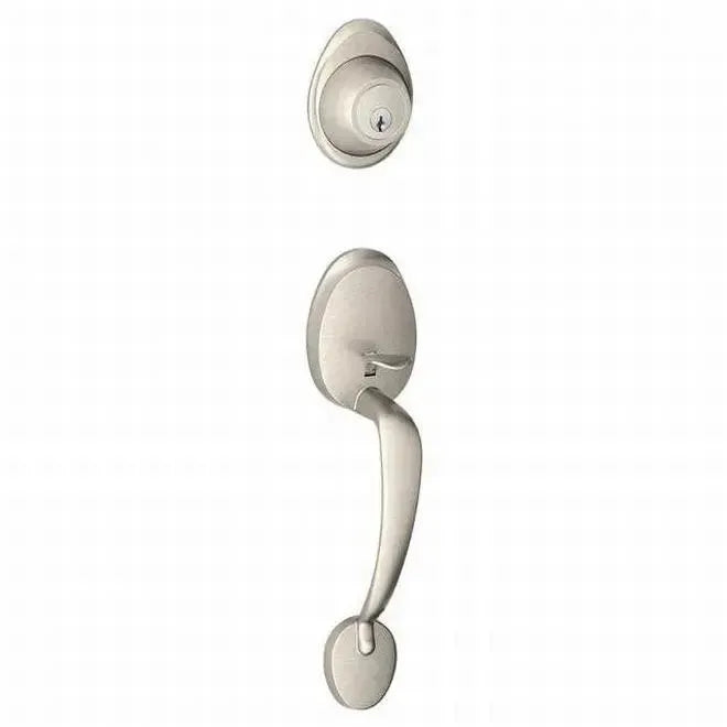 Schlage J Dexter Series Barcelona Single Cylinder Handleset - Exterior Trim Only in Satin Nickel finish