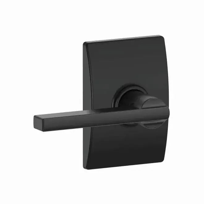 Schlage Latitude Lever with Century Rosette in Flat Black finish