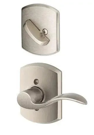 Schlage Left Hand Accent Lever With Greenwich Rosette Interior Active Trim - Exterior Handleset Sold Separately Satin Nickel