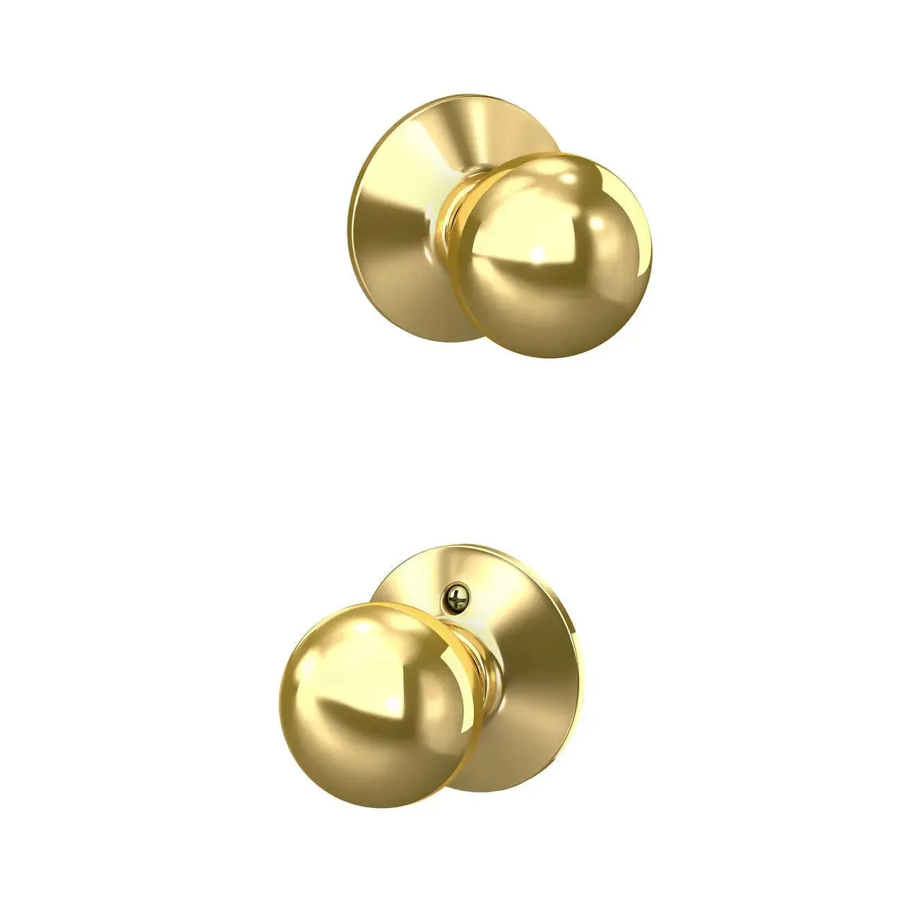 Schlage Orbit Knob in Bright Brass finish
