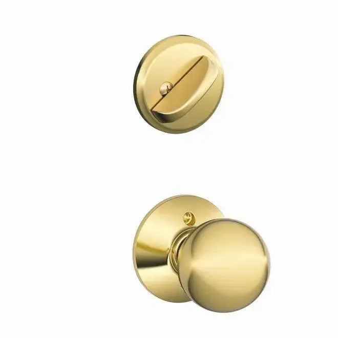 Schlage Orbit Knob Interior Active Trim - Exterior Handleset Sold Separately in Bright Brass finish