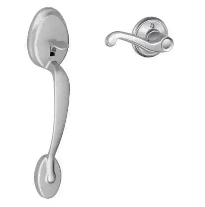 Schlage Plymouth Bottom Half Handleset with Flair Lever in Satin Chrome finish