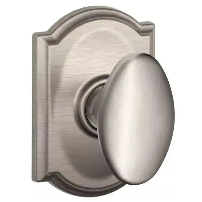 Schlage Siena Knob with Camelot Rosette in Satin Nickel finish