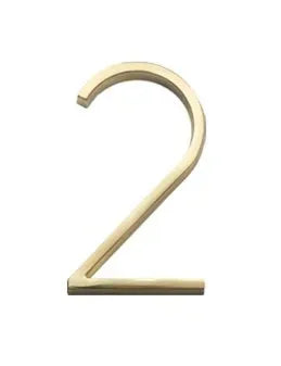 Sure-Loc 5" Floating House Number 2 in Satin Brass finish