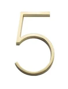 Sure-Loc 5" Floating House Number 5 in Satin Brass finish