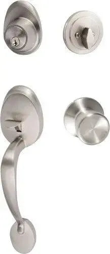 Sure-Loc Alta Handleset With Tulip Knob Interior Trim Satin Nickel