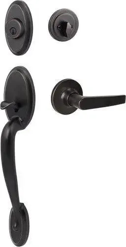 Sure-Loc Aspen Handleset With Cedar Lever Interior Trim Vintage Bronze