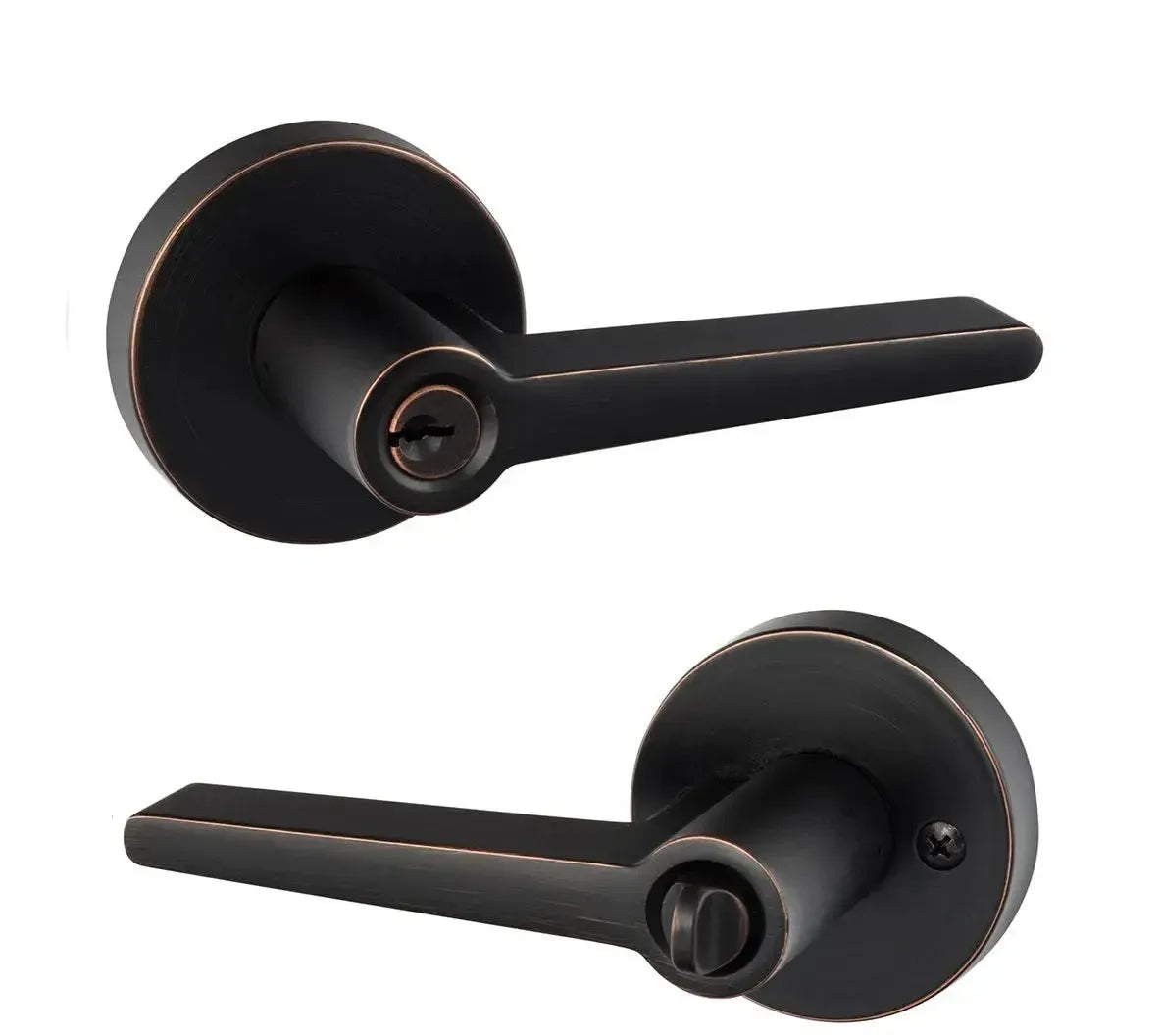 Sure-Loc Basel Lever with Round Rosette in Vintage Bronze finish