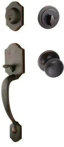 Sure-Loc Coral Handleset With Durango Knob Interior Trim Vintage Bronze