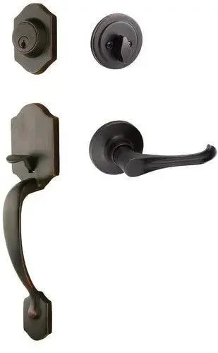Sure-Loc Coral Handleset With Helena Lever Interior Trim Vintage Bronze