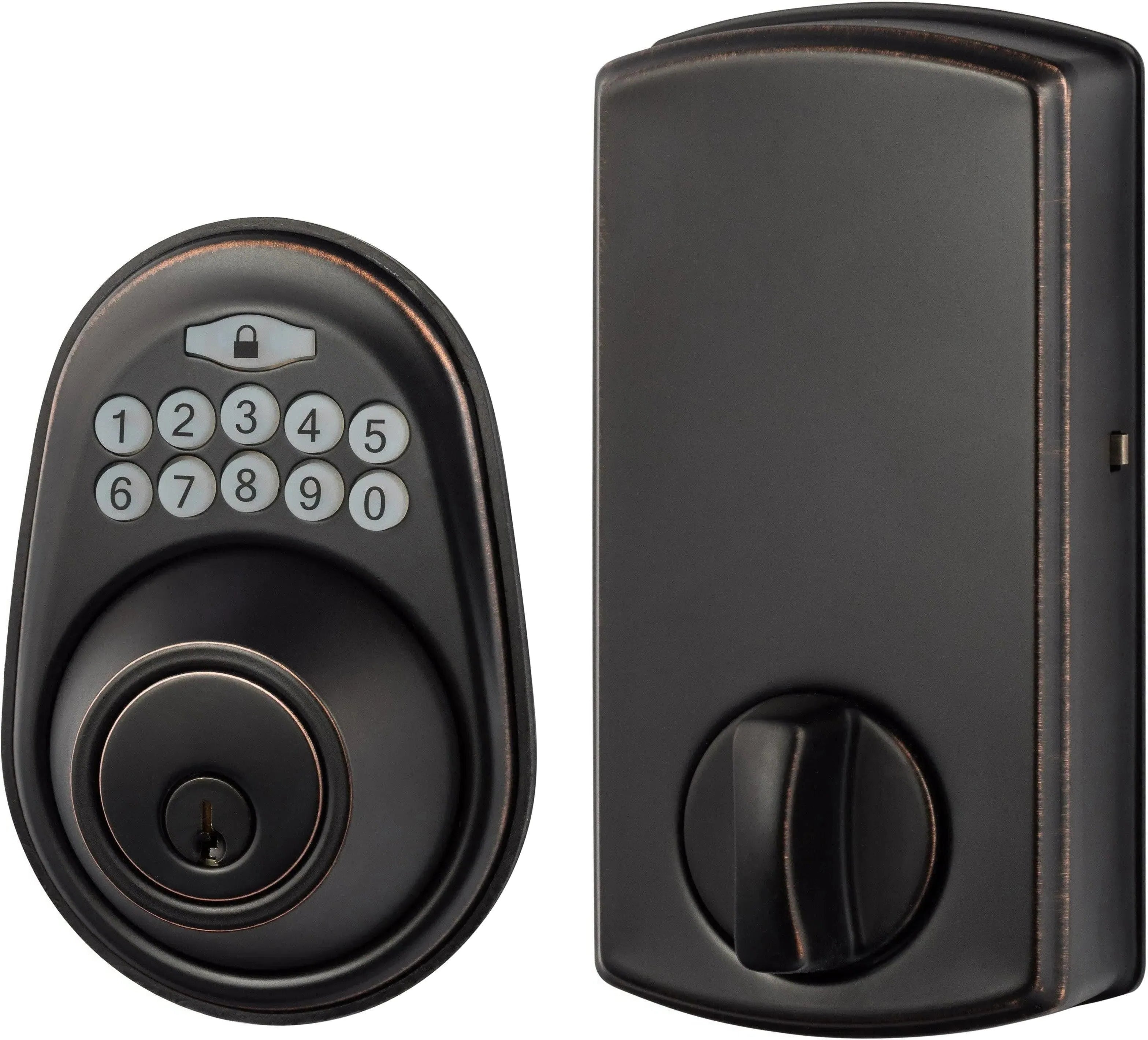 Sure-Loc Electronic Keypad Deadbolt, Round Vintage Bronze