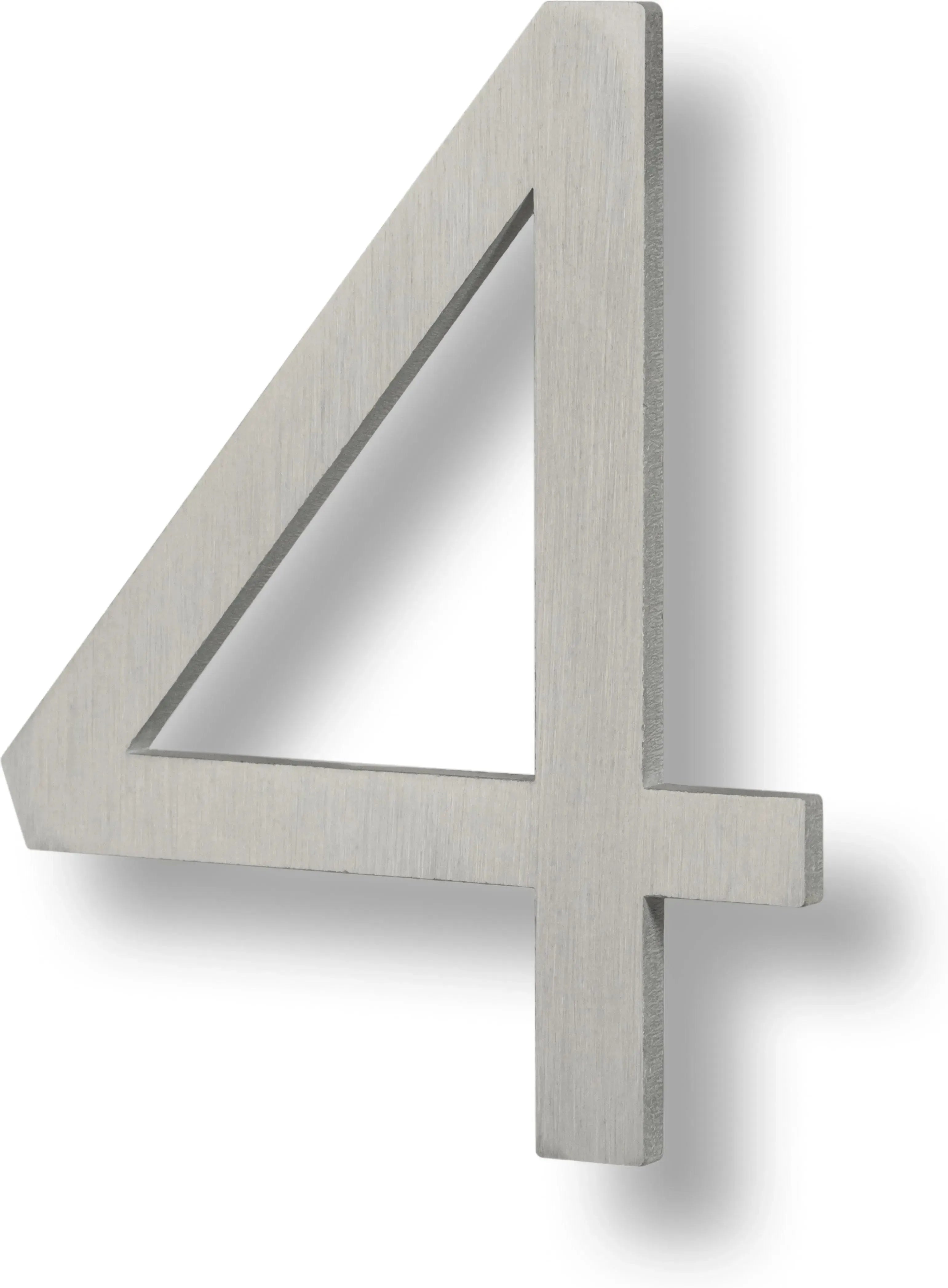 The Sure-Loc Floating House Number, 6", No. 4 in Brushed Aluminum finish