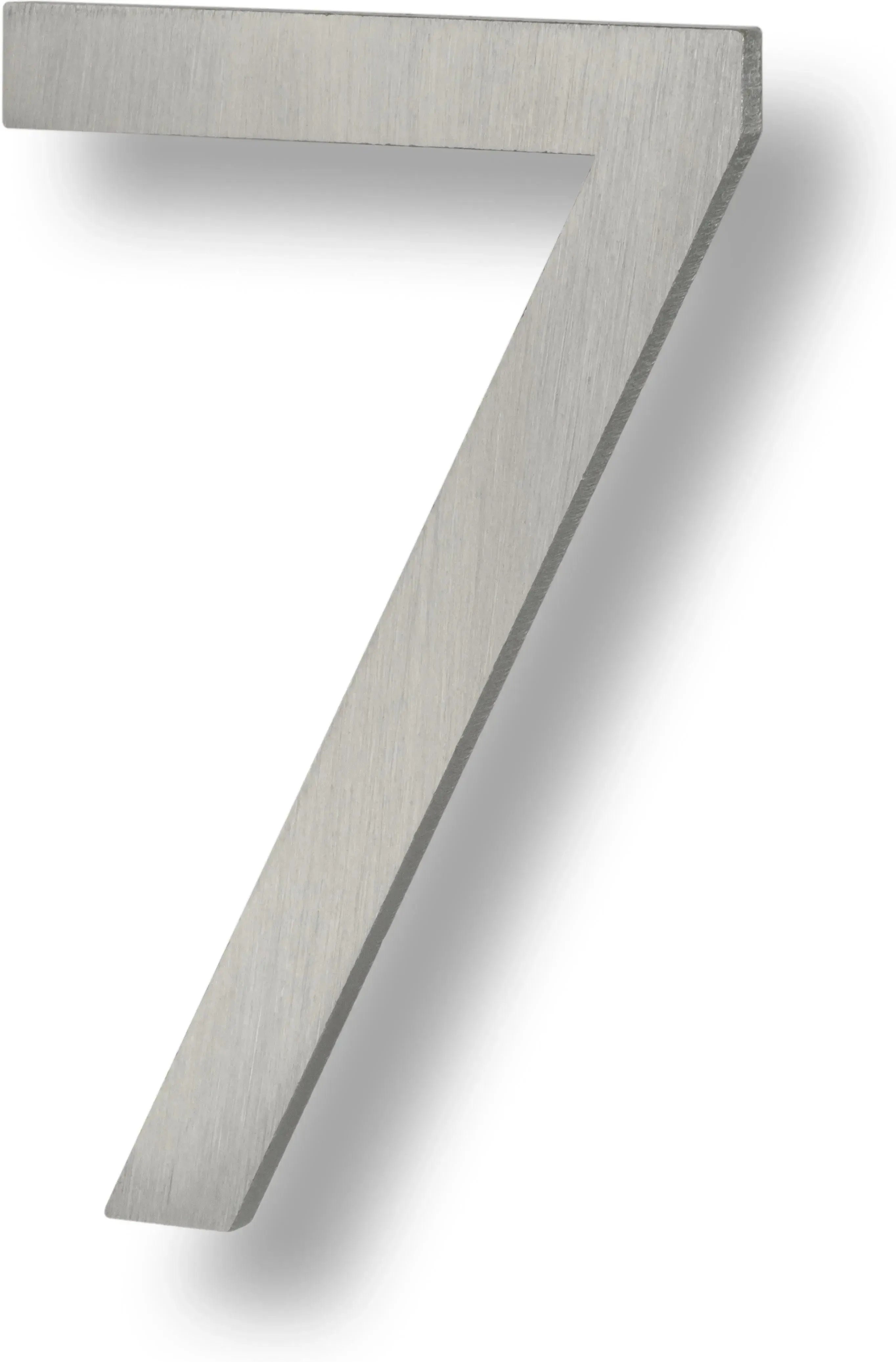 The Sure-Loc Floating House Number, 6", No. 7 in Brushed Aluminum finish