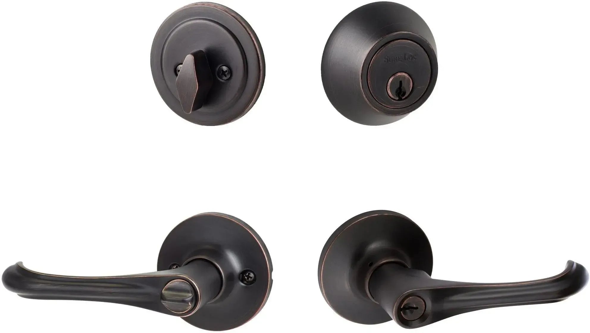Sure-Loc Helena Entry Lever With KA Deadbolt in Vintage Bronze finish
