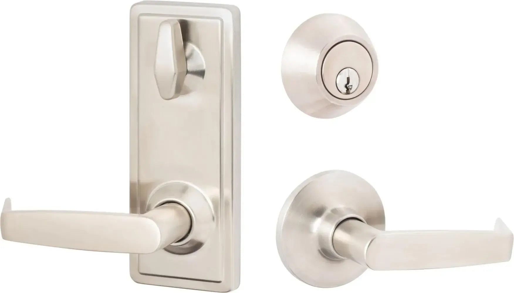 Sure-Loc Interconnect Lock with Jackson Passage Lever, Grade 2 Satin Stainless Steel