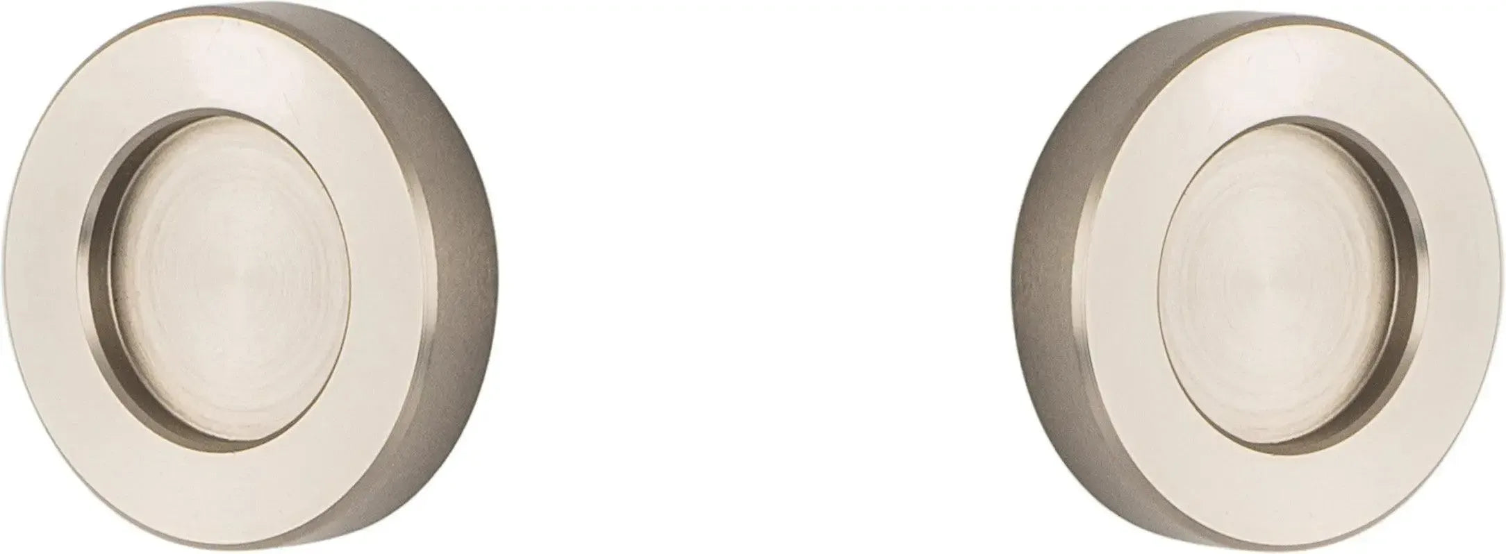 Sure-Loc Round Finger Pull for Barn Door, Double Sided in Satin Nickel finish