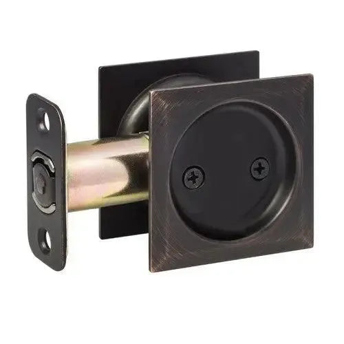 Sure-Loc Square Pocket Door Pull, Passage Vintage Bronze