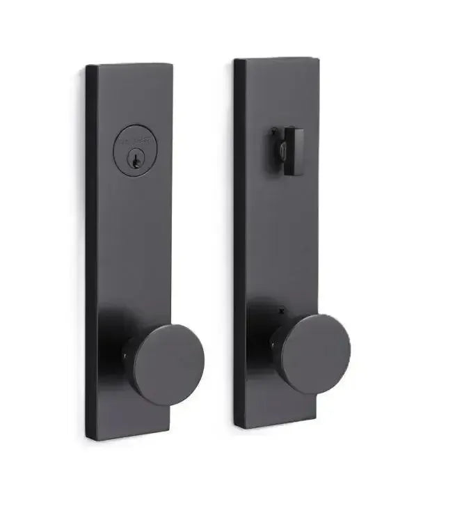 Sure-Loc Zermatt Sideplate Entry Knob with Deadbolt in Flat Black finish