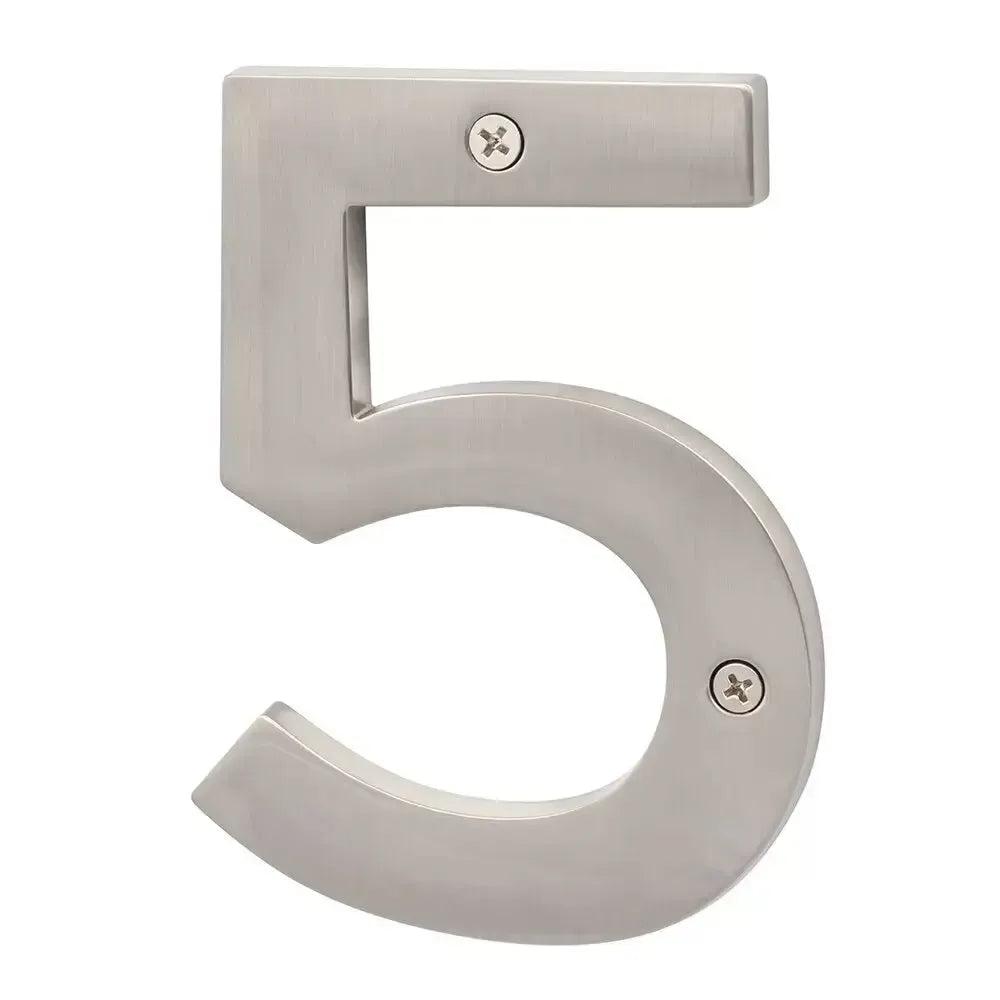 Sure-Loc Zinc House Number 5", No. 5 in Satin Nickel finish