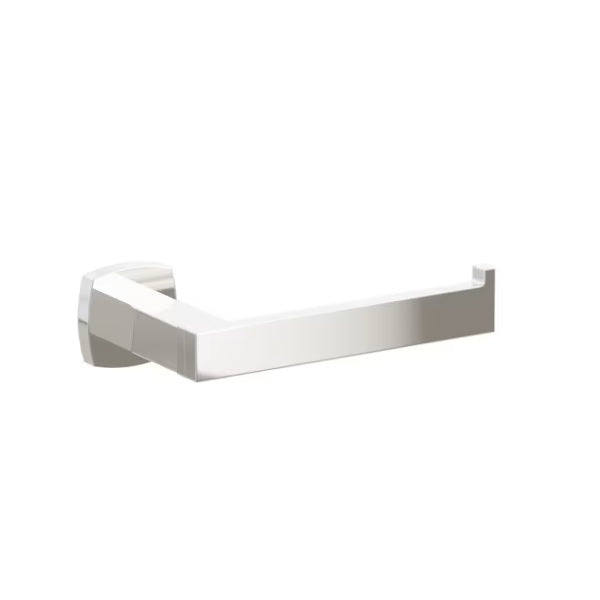 Emtek Modern Rectangular Brass Single Post Paper Holder with Soft Square Rosette