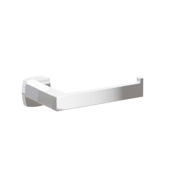 Emtek Modern Rectangular Brass Single Post Paper Holder with Soft Square Rosette