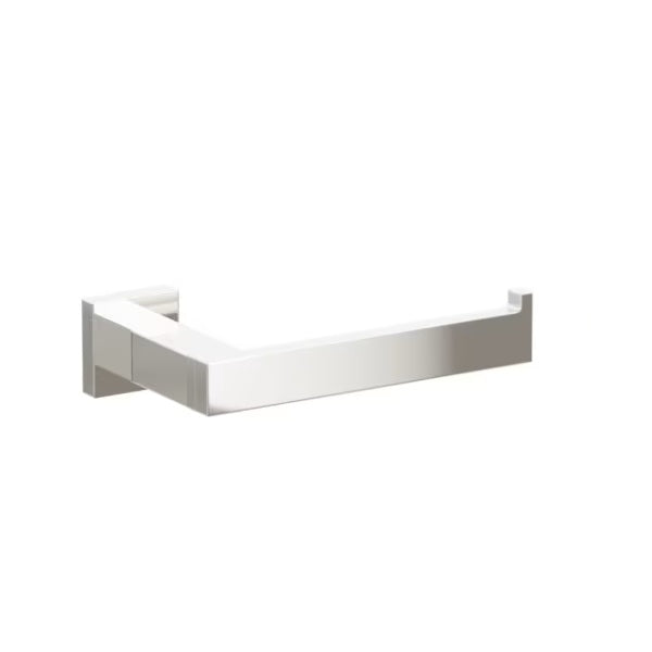 Emtek Modern Rectangular Brass Single Post Paper Holder with Small Square Rosette